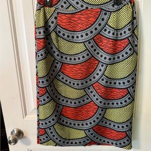 Joey Red and Green Pencil Skirt Knee-Length Casual